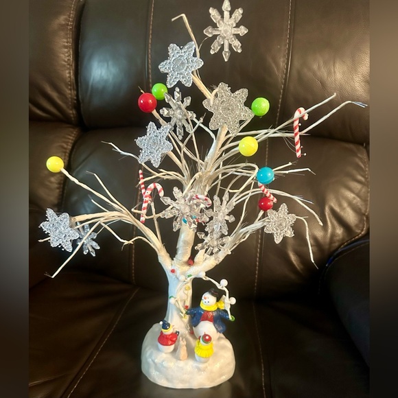 Avon Musical Holiday Fiber Optic Tree Juggling Snowman 15" 2006 - Picture 1 of 9